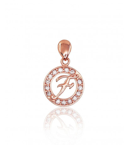 Gold pendant 1300127(Au-R)_CZ, Red Gold 585°, Zirkons