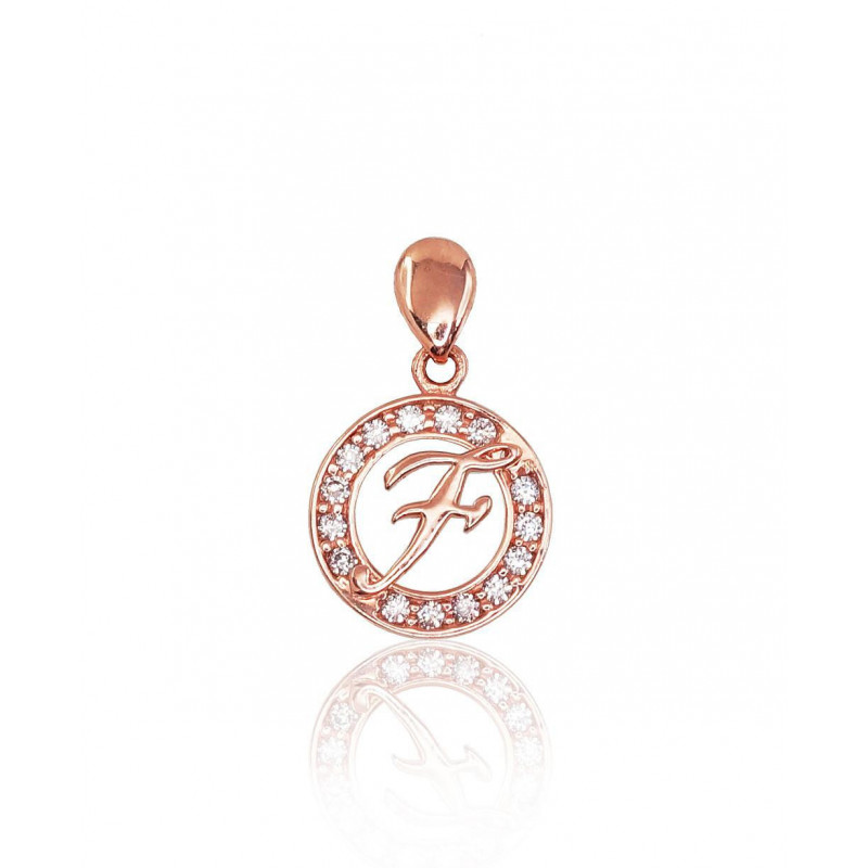 Gold pendant 1300127(Au-R)_CZ, Red Gold 585°, Zirkons