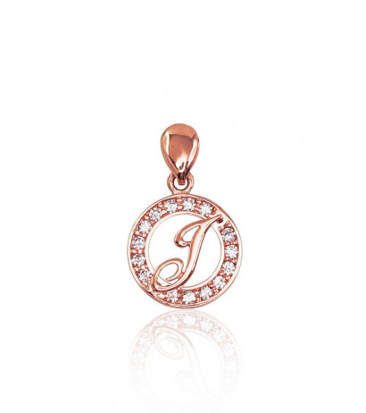 Gold pendant 1300131(Au-R)_CZ, Red Gold 585°, Zirkons