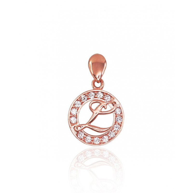 Gold pendant 1300133(Au-R)_CZ, Red Gold 585°, Zirkons