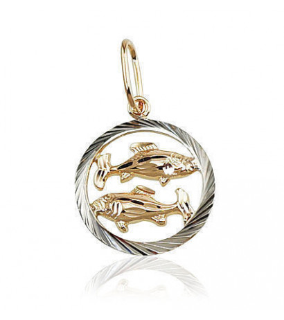 Gold pendant 1300236(Au-R+PRh-W), Red Gold 585°, Rhodium (Plating)