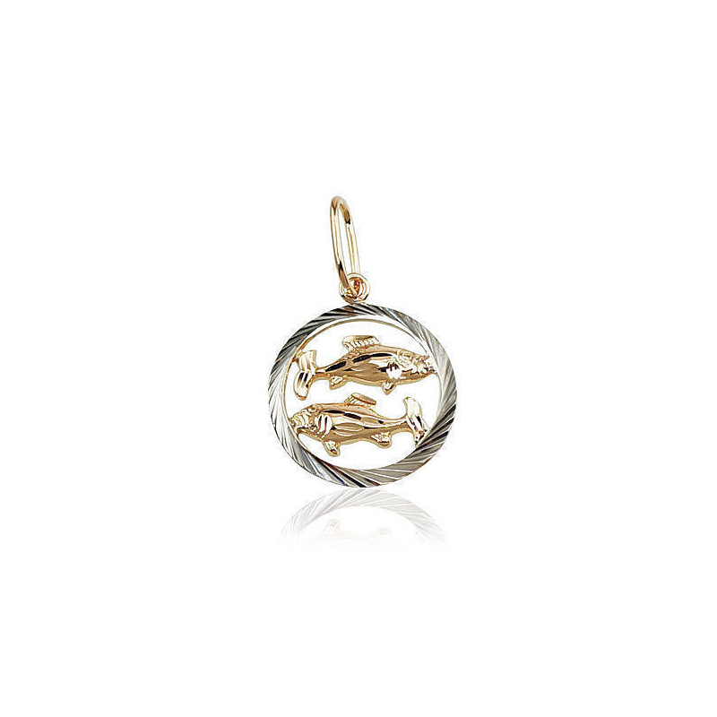 Gold pendant 1300236(Au-R+PRh-W), Red Gold 585°, Rhodium (Plating)