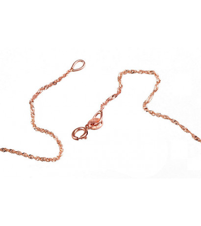 Gold chain Singapore 1 mm , diamond cut 1400030(Au-R), Red Gold 585°