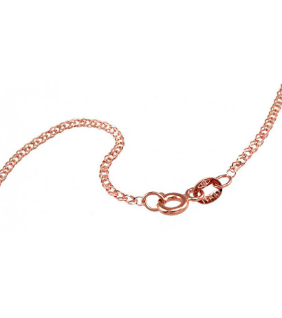 Gold chain Double rombo 1.2 mm , diamond cut 1400031(Au-R), Red Gold 585°