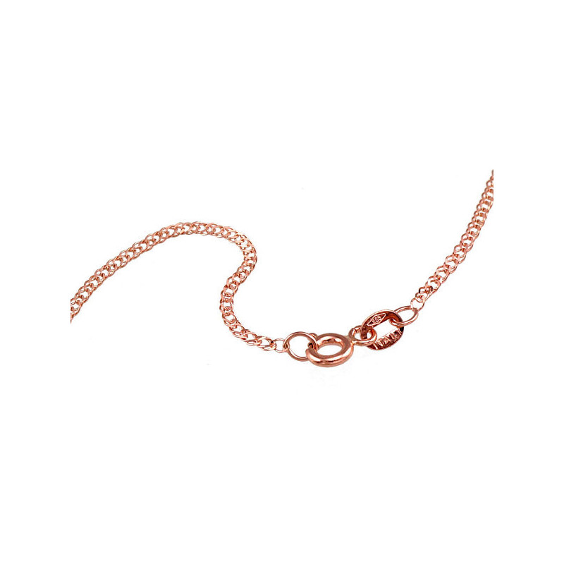 Gold chain Double rombo 1.2 mm , diamond cut 1400031(Au-R), Red Gold 585°