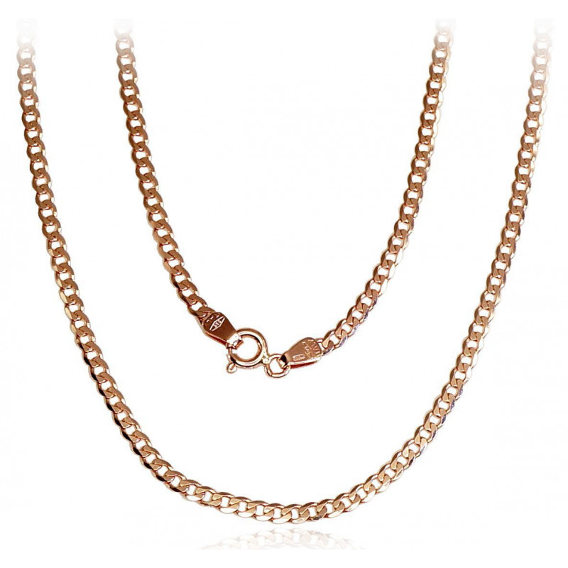 Gold chain Curb 2.3 mm , diamond cut 1400037(Au-R), Red Gold 585°