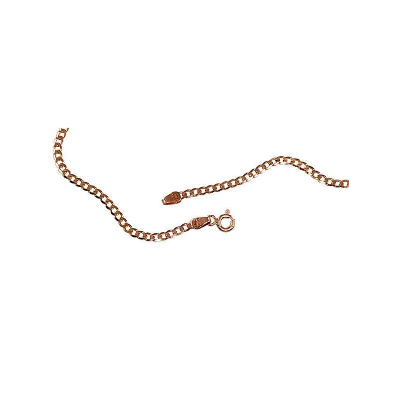 Gold chain Curb 2.3 mm , diamond cut 1400037(Au-R), Red Gold 585°