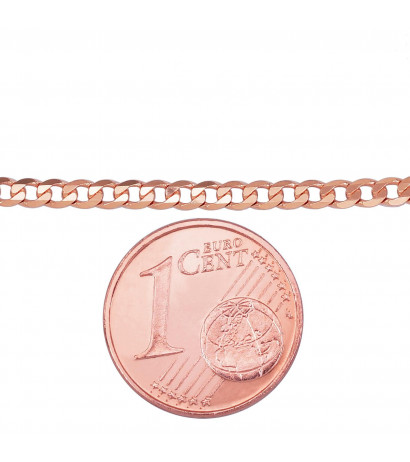 Gold chain Curb 2.3 mm , diamond cut 1400037(Au-R), Red Gold 585°