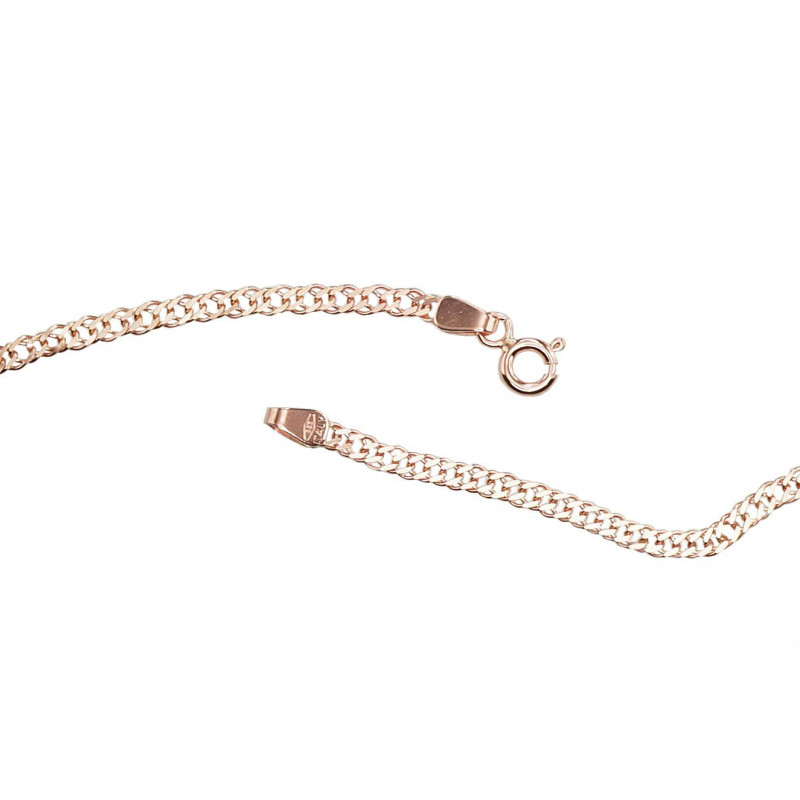 Gold chain Double rombo 2.5 mm , diamond cut 1400042(Au-R), Red Gold 585°