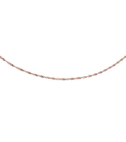 Gold chain Singapore 1.5 mm , diamond cut 1400046(Au-R), Red Gold 585°