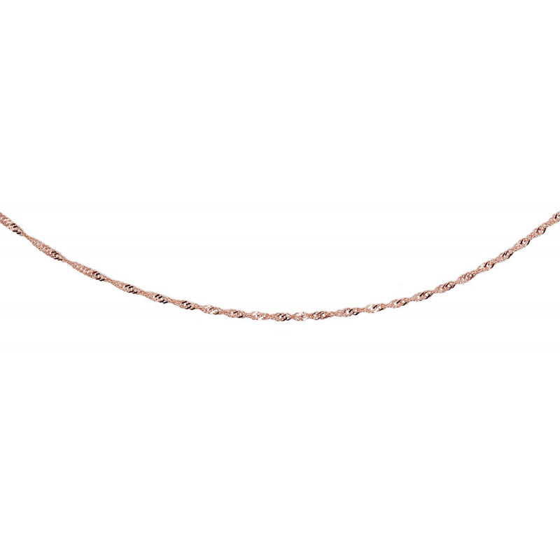 Gold chain Singapore 1.5 mm , diamond cut 1400046(Au-R), Red Gold 585°