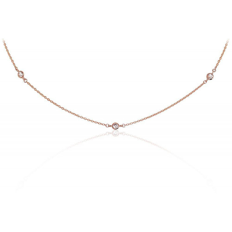 Gold necklace 1500020(Au-R)_CZ, Red Gold 585°, Zirkons