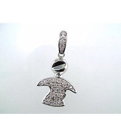 Silver pendant 2300041(PRh-Gr)_CZ, Silver 925°, Rhodium (Plating), Zirkons