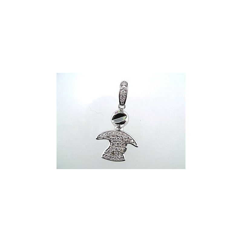 Silver pendant 2300041(PRh-Gr)_CZ, Silver 925°, Rhodium (Plating), Zirkons