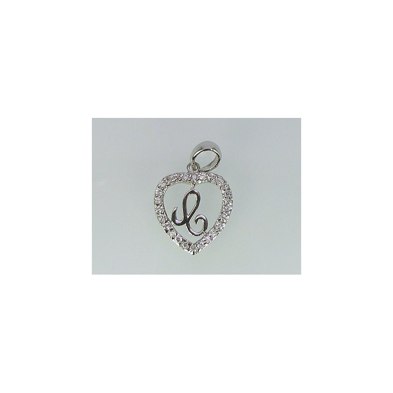 Silver pendant 2300079(PRh-Gr)_CZ, Silver 925°, Rhodium (Plating), Zirkons