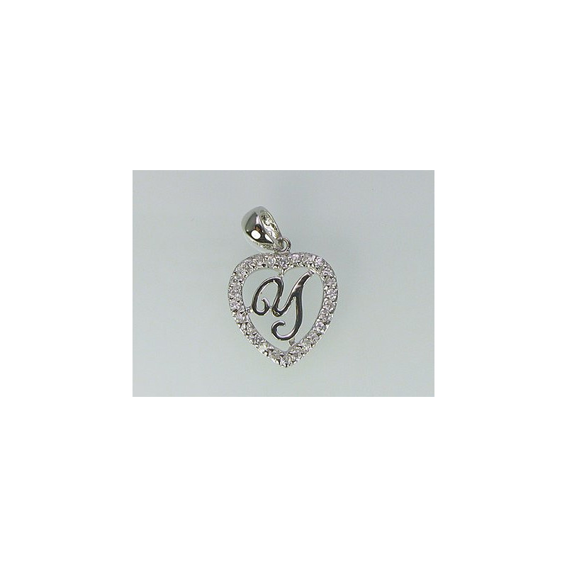 Silver pendant 2300082(PRh-Gr)_CZ, Silver 925°, Rhodium (Plating), Zirkons