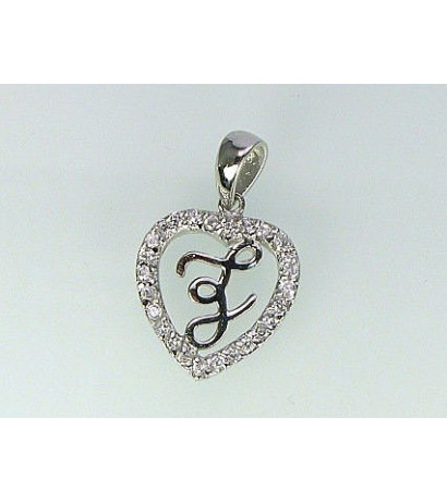 Silver pendant 2300083(PRh-Gr)_CZ, Silver 925°, Rhodium (Plating), Zirkons