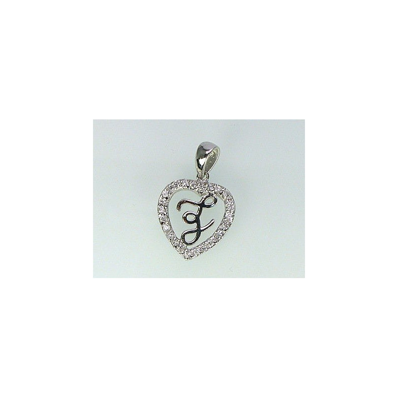 Silver pendant 2300083(PRh-Gr)_CZ, Silver 925°, Rhodium (Plating), Zirkons