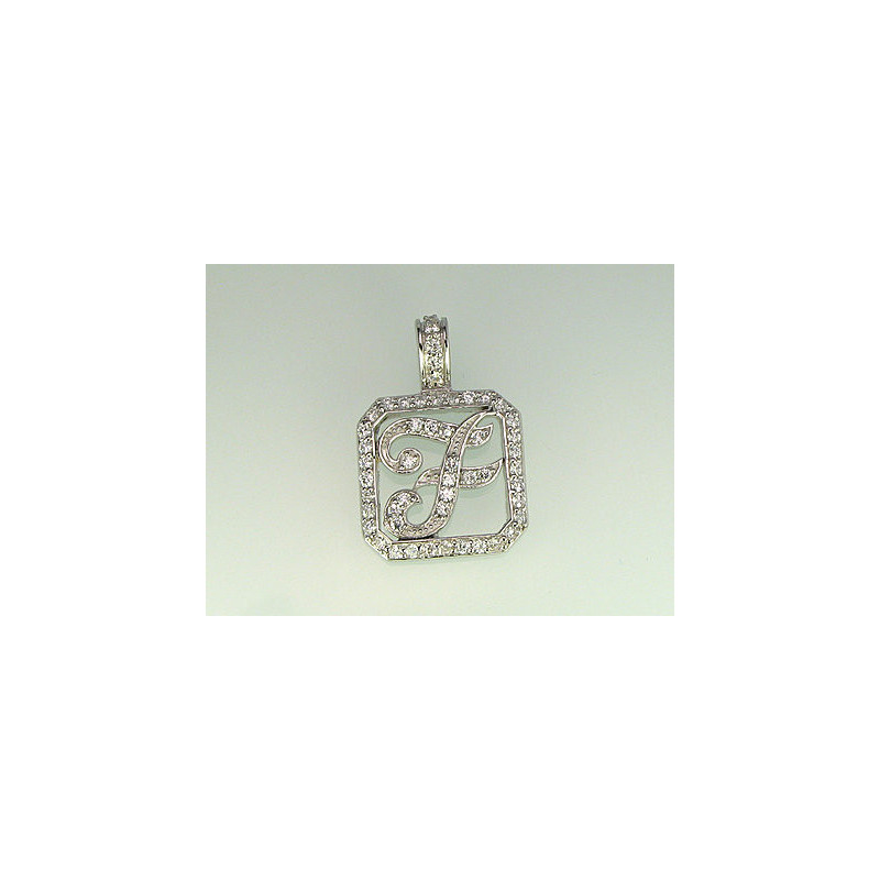 Silver pendant 2300111(PRh-Gr)_CZ, Silver 925°, Rhodium (Plating), Zirkons