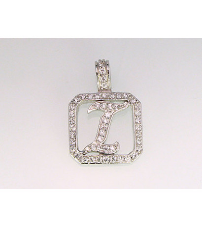 Silver pendant 2300113(PRh-Gr)_CZ, Silver 925°, Rhodium (Plating), Zirkons