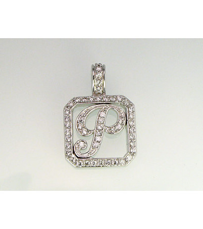 Silver pendant 2300117(PRh-Gr)_CZ, Silver 925°, Rhodium (Plating), Zirkons