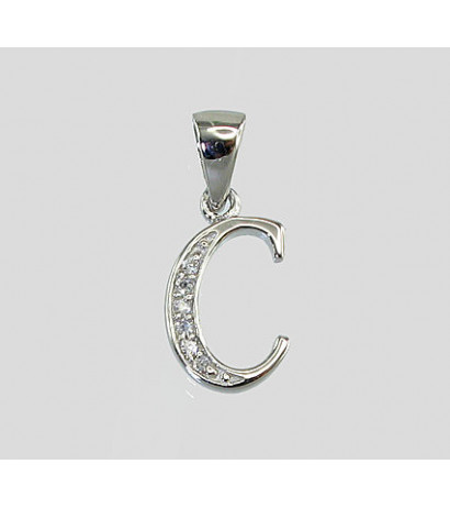 Silver pendant 2300150(PRh-Gr)_CZ, Silver 925°, Rhodium (Plating), Zirkons