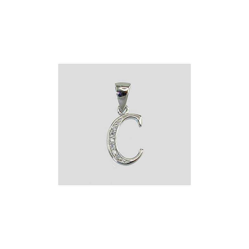 Silver pendant 2300150(PRh-Gr)_CZ, Silver 925°, Rhodium (Plating), Zirkons