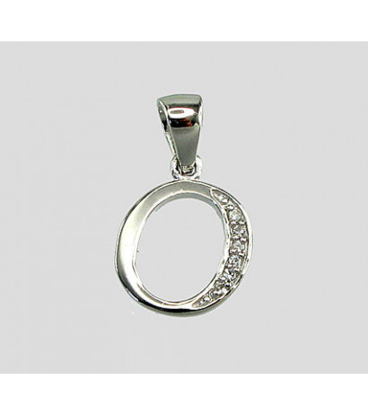 Silver pendant 2300162(PRh-Gr)_CZ, Silver 925°, Rhodium (Plating), Zirkons