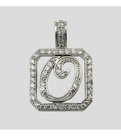 Silver pendant 2300195(PRh-Gr)_CZ, Silver 925°, Rhodium (Plating), Zirkons