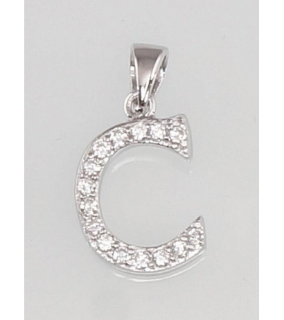 Silver pendant 2300309(PRh-Gr)_CZ, Silver 925°, Rhodium (Plating), Zirkons