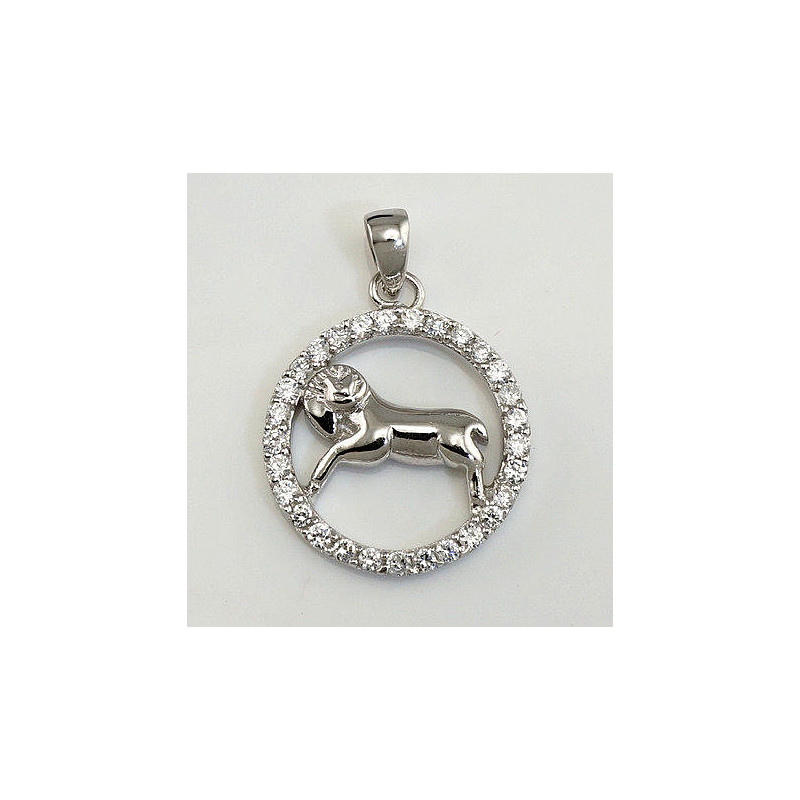 Silver pendant 2300333(PRh-Gr)_CZ, Silver 925°, Rhodium (Plating), Zirkons