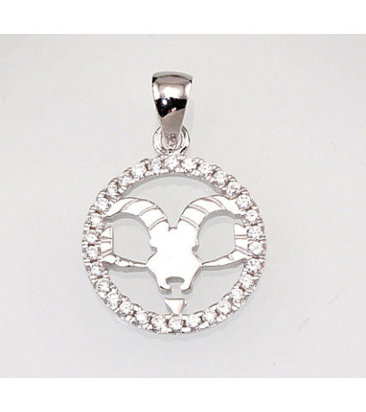 Silver pendant 2300383(PRh-Gr)_CZ, Silver 925°, Rhodium (Plating), Zirkons