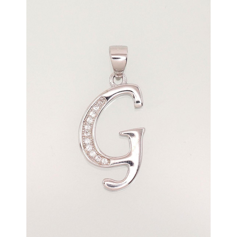 Silver pendant 2301611(PRh-Gr)_CZ, Silver 925°, Rhodium (Plating), Zirkons