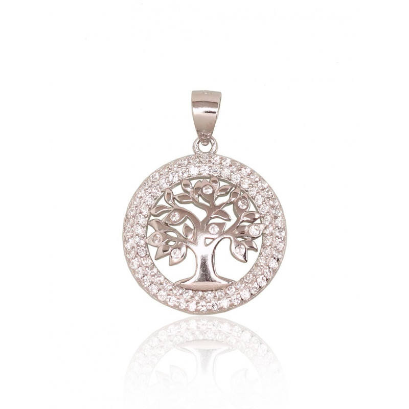 Silver pendant 2301766(PRh-Gr)_CZ, Silver 925°, Rhodium (Plating), Zirkons