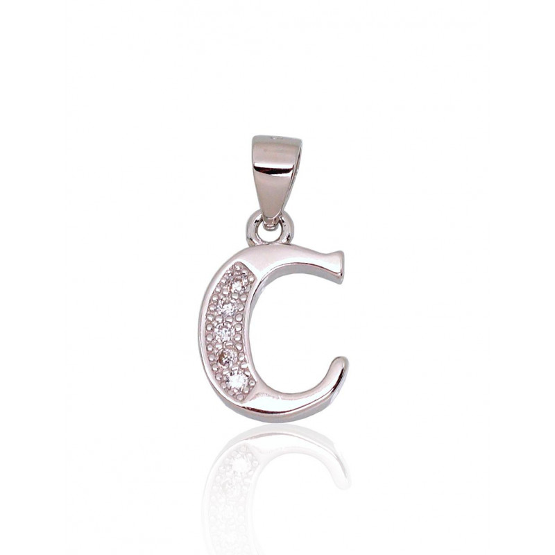 Silver pendant 2301834(PRh-Gr)_CZ, Silver 925°, Rhodium (Plating), Zirkons