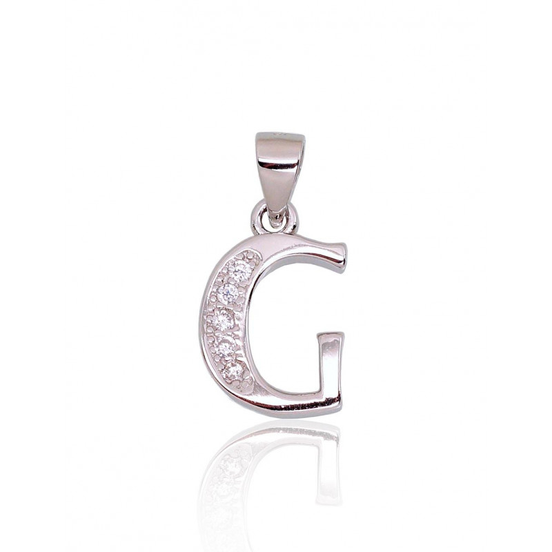 Silver pendant 2301838(PRh-Gr)_CZ, Silver 925°, Rhodium (Plating), Zirkons