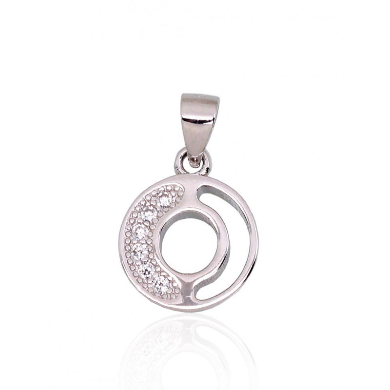 Silver pendant 2301846(PRh-Gr)_CZ, Silver 925°, Rhodium (Plating), Zirkons