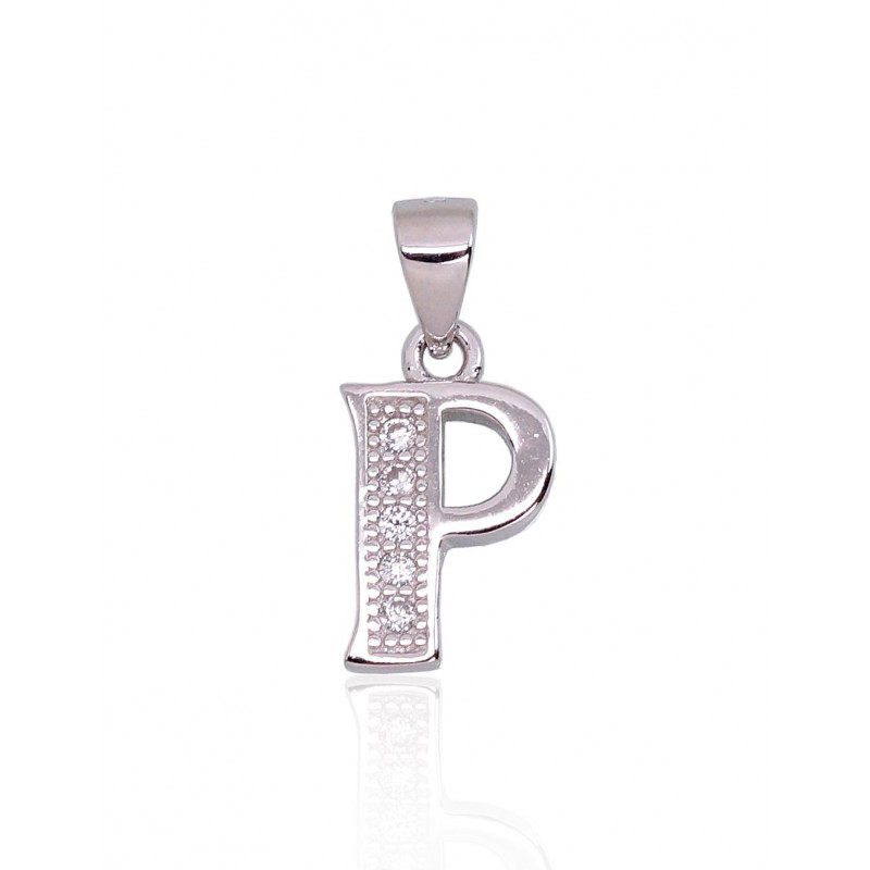 Silver pendant 2301847(PRh-Gr)_CZ, Silver 925°, Rhodium (Plating), Zirkons