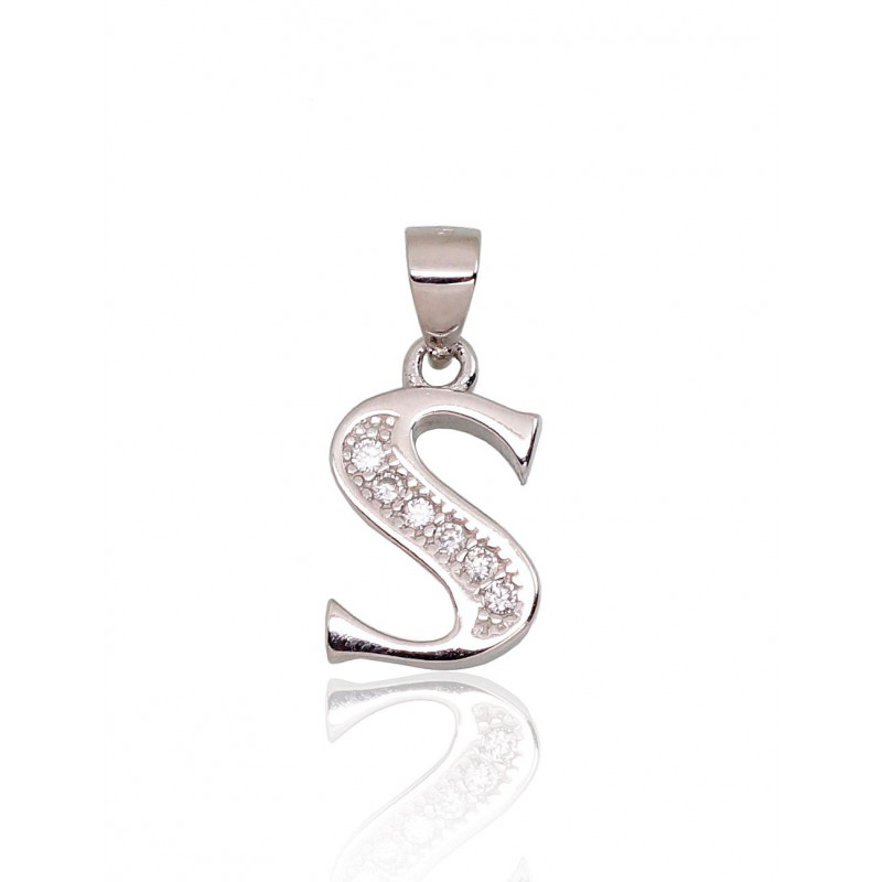 Silver pendant 2301849(PRh-Gr)_CZ, Silver 925°, Rhodium (Plating), Zirkons