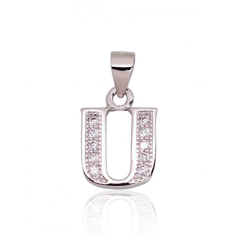 Silver pendant 2301851(PRh-Gr)_CZ, Silver 925°, Rhodium (Plating), Zirkons