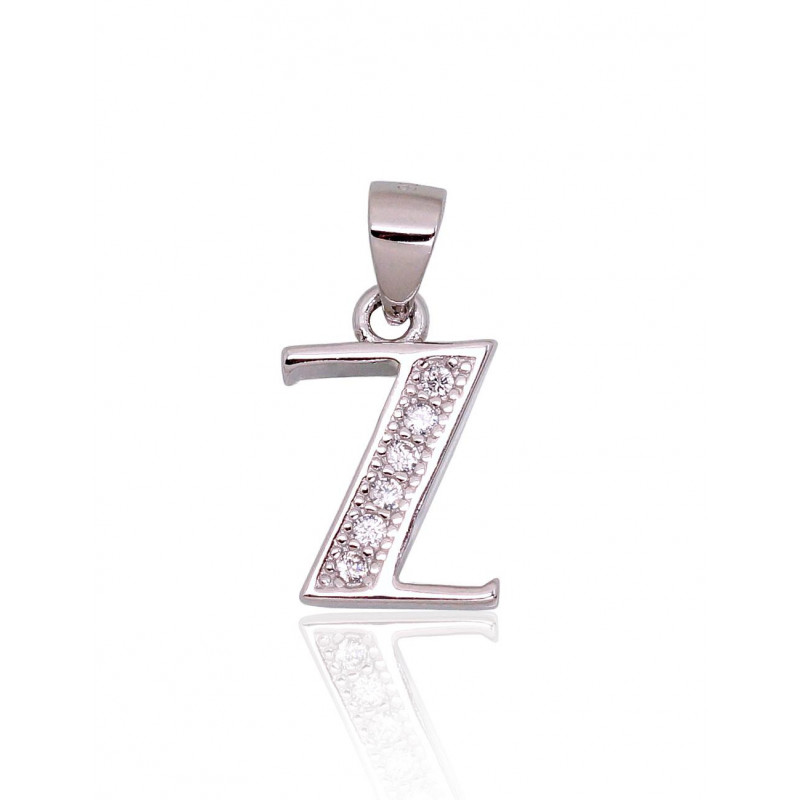 Silver pendant 2301853(PRh-Gr)_CZ, Silver 925°, Rhodium (Plating), Zirkons