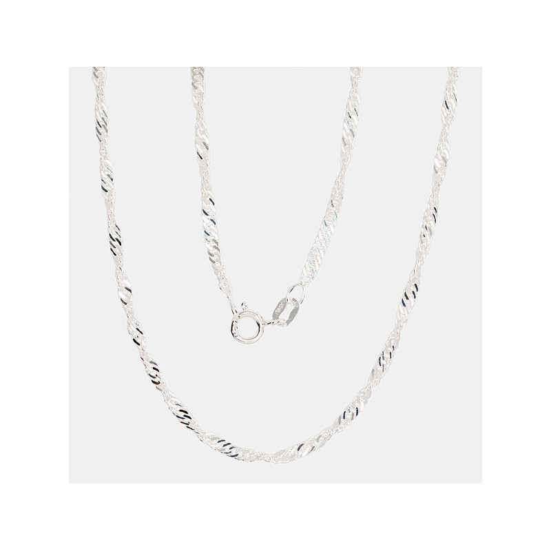 Silver chain Singapore 2,5 mm , diamond cut 2400071, Silver 925°