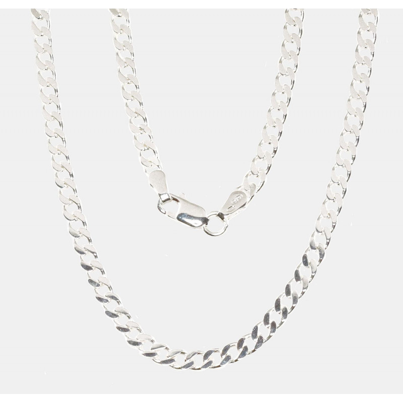 Silver chain Curb 3.5 mm , diamond cut 2400100, Silver 925°