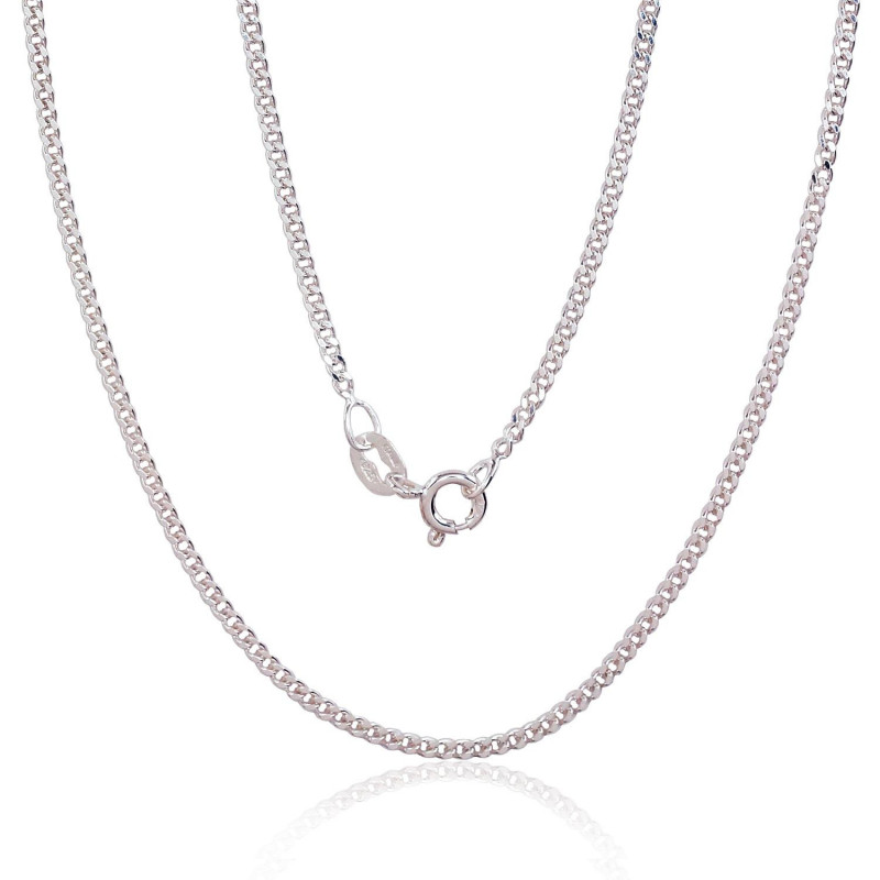 Silver chain Curb 2 mm , diamond cut 2400136, Silver 925°