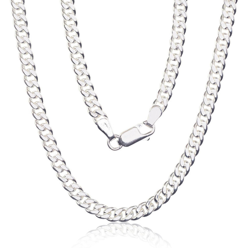 Silver chain Curb 4 mm 2400141, Silver 925°