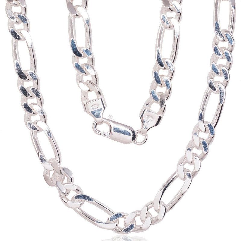 Silver chain Figaro 7 mm , diamond cut 2400142, Silver 925°