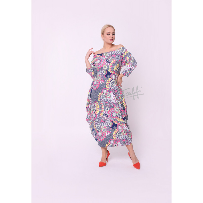 Viscose TAFFI dress flowers 6