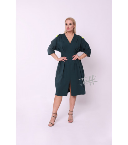 TAFFI cotton dress dark green 8