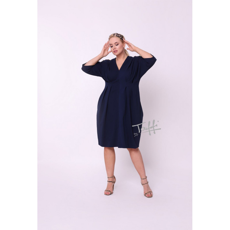 TAFFI cotton dress dark blue 9