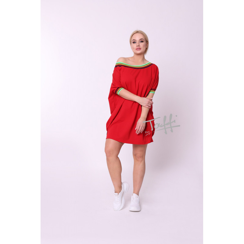 TAFFI cotton dress red 9